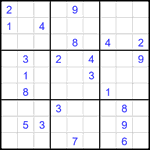 Судоку 9х9 #1884 очень трудный