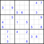 Судоку 9х9 #1889 очень трудный