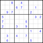 Судоку 9х9 #1890 очень трудный