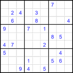 Судоку 9х9 #1908 трудный