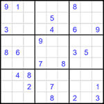 Судоку 9х9 #1910 трудный