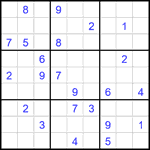 Судоку 9х9 #1911 трудный