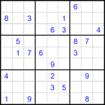 Судоку 9х9 #1930 трудный