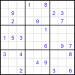 Судоку 9х9 #1909 очень трудный