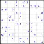 Судоку 12х12 #68 очень трудный