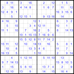 Судоку 16х16 #67 легкий