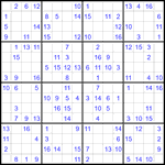 Судоку 16х16 #64 средний Судоку 16х16 #64 средний