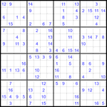 Судоку 16х16 #64 трудный