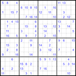 Судоку 16х16 #61 очень трудный