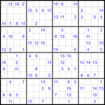 Судоку 16х16 #64 очень трудный