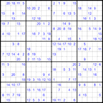 Судоку 20х20 #31 очень трудный