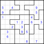 Судоку-пазл 9х9 #341 трудный
