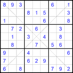 Судоку Х 9х9 377 легкий