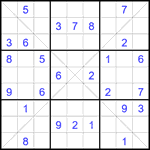 Судоку Х 9х9 #352 средний