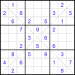 Судоку Х 9х9 #353 средний