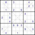 Судоку Х 9х9 #355 средний