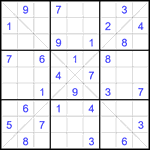 Судоку Х 9х9 #356 средний