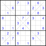 Судоку Х 9х9 #357 средний