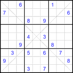 Судоку Х 9х9 #351 трудный
