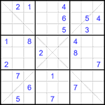 Судоку Х 9х9 #352 трудный