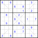 Судоку Х 9х9 #353 трудный