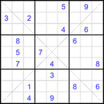 Судоку Х 9х9 #354 трудный