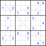 Судоку Х 9х9 #355 трудный