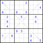 Судоку Х 9х9 #356 трудный