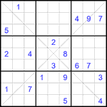 Судоку Х 9х9 #357 трудный