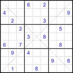 Судоку Х 9х9 #358 трудный