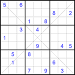 Судоку Х 9х9 #359 трудный