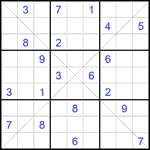 Судоку Х 9х9 #360 трудный