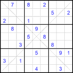 Судоку Х 9х9 #351 очень трудный