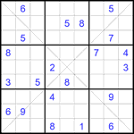 Судоку Х 9х9 #352 очень трудный