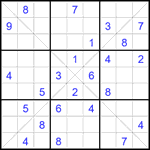 Судоку Х 9х9 #353 очень трудный