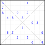 Судоку Х 9х9 #354 очень трудный