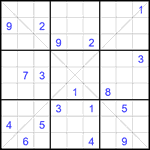 Судоку Х 9х9 #355 очень трудный
