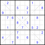 Судоку Х 9х9 #357 очень трудный