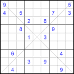 Судоку Х 9х9 #359 очень трудный