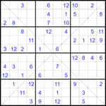 Судоку Х 12х12 #56 средний