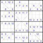 Судоку Х 12х12 #62 средний