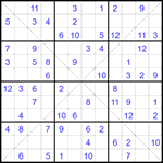 Судоку Х 12х12 #63 средний