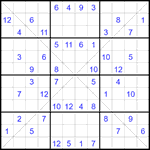 Судоку Х 12х12 #56 трудный