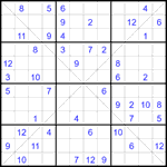 Судоку Х 12х12 #57 трудный