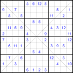 Судоку Х 12х12 #58 трудный