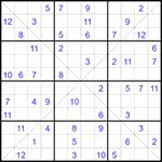 Судоку Х 12х12 #59 трудный
