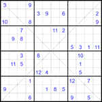 Судоку Х 12х12 #60 трудный