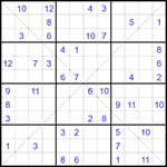 Судоку Х 12х12 #61 трудный