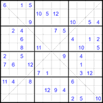 Судоку Х 12х12 #62 трудный