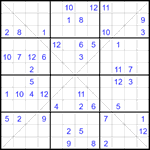 Судоку Х 12х12 #64 трудный